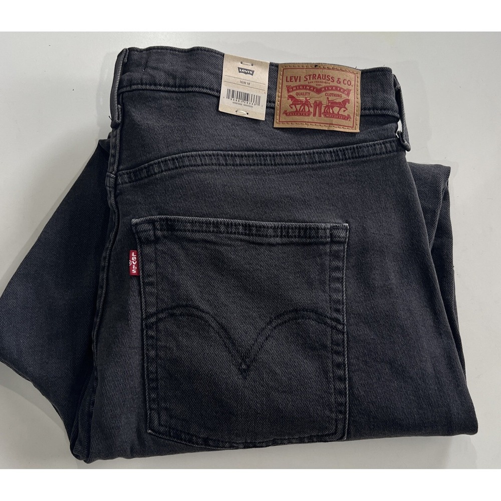 Levi's High Waisted Tapered Mom Black Jeans Say No Go Women's Size 16W NEW - Picture 7 of 7